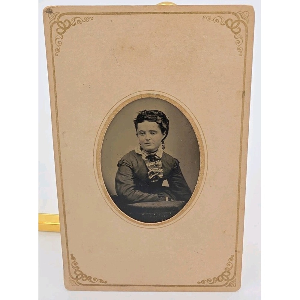 Antique Tintype L.B.Howard Photo Pretty Older Victorian Woman Lady Massachusetts